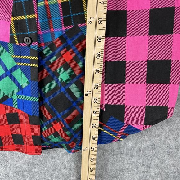 Vintage Casey & Max Top Womens Small Plaid Button Up Short Sleeve Retro 80s NEW - Picture 8 of 13